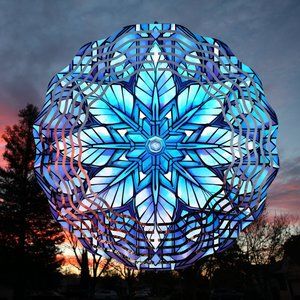 Beautiful 10" Blue Crystal Flower Wind Spinner Made to last many years